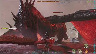 Ark Survival Evolved How to solo Alpha Dragon with one Deinonychus June 2021 [upl. by Htinnek]