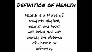 Definition Of Health [upl. by Martguerita]