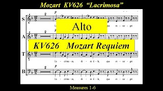 Lacrimosa  KV626  Mozart Requiem in D minor  Alto [upl. by Shaun]