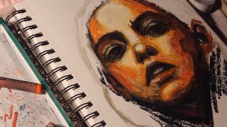 Oil Pastel Portrait  Time Lapse [upl. by Yung501]