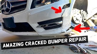 HOW TO FIX CRACKED BUMPER AMAZING REPAIR [upl. by Yelrebma]