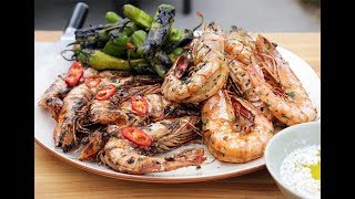 Andrew Zimmern Cooks Grilled Shrimp [upl. by Gunas]