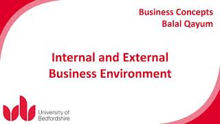 Business Concepts Internal and External Environments [upl. by Papke]