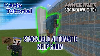 Stackable Automatic Kelp Farm Tutorial  Minecraft 120 Bedrock amp Java edition [upl. by Ailehpo324]