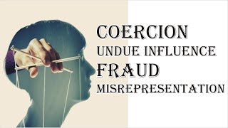 Coercion Undue Influence Fraud Misrepresentation  Indian Contract Act 1872  Law Guru [upl. by Raybourne]