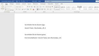 Microsoft Word Akzente einfügen – Accent aigu grave amp circonflexe per Tastenkombination erhalten [upl. by Idihc]