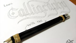 How to Do Calligraphy with a Pencil Tutorial [upl. by Akedijn283]