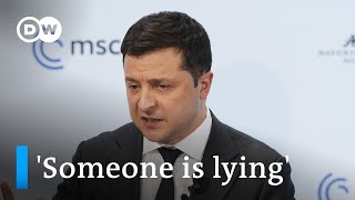 Ukraine President Zelenskyy delivers impassioned speech at MSC 2022  DW News [upl. by Norrahs]