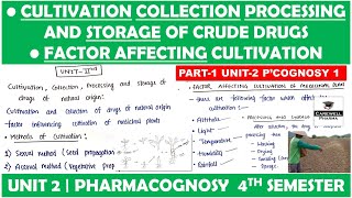 Cultivation Collection Processing and Storage of Crude Drugs  Factor Affecting cultivation P1 U1 [upl. by Hayouqes783]