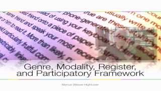 Discourse AnalysisGenre Modality Register amp Participants [upl. by Mloclam]