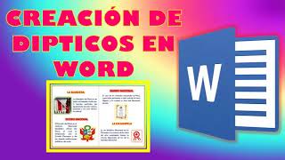 COMO CREAR UN DÍPTICO EN WORD [upl. by Akyssej]