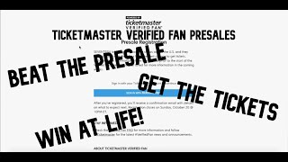 HOW TO SUCCEED AT TICKETMASTER VERIFIED FAN PRESALES [upl. by Aix]