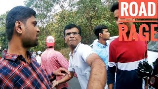 ROAD RAGE INDIA  Idiot car driver  Angry Biker smashed his mirror  Accident  Braapster [upl. by Ennobe926]