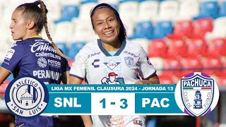 San Luis Femenil vs Pachuca 13 Resumen Goles 2024 [upl. by Burbank]