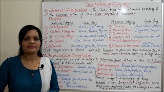 Class 12 Classification of Crude Drug Part 03  Chemical amp Pharmacological Method [upl. by Neelik]