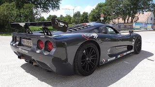 Mosler MT900  LOUD Acceleration  Rev  Burnout  Munich [upl. by Rednaskela]