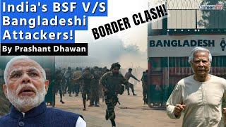 Sudden Clash at India Bangladesh Border  Indias BSF vs Bangladeshi Attackers [upl. by Sadoc]