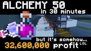 Alchemy 50 FAST but for a bit less than FREE Hypixel Skyblock [upl. by Notsirhc60]