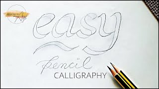 Italic calligraphy with PENCIL  English Calligraphy  Double Pencil Calligraphy Tutorial EASY [upl. by Sethi]