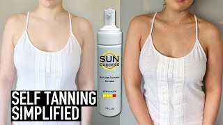 How to Apply Self Tanning Mousse Simplified Tutorial  Sun Goddess [upl. by Kennan]