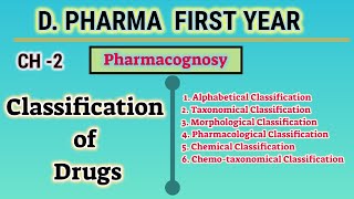 Classificaion of drug  Ch2  Pharmacognosy  DPharm first year [upl. by Garratt773]