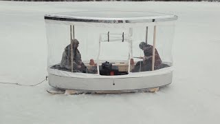 DIY PORTABLE Ice Fishing Shack  The Brojects [upl. by Ainna]