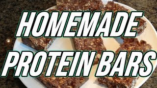 EASIEST HOMEMADE PROTEIN BARS ONLY 4 INGREDIENTS [upl. by Itsirhc]