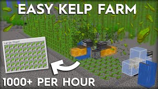 Minecraft Kelp Farm  Easy Build and Over 1000 Kelp Per Hour [upl. by Dolorita]