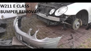 Mercedes E Class W211 Front Bumper Removal Guide [upl. by Hashim]