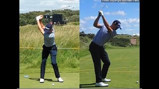 Justin Thomas golf swing  Long Iron faceon amp downtheline July 2017 [upl. by Marcela]