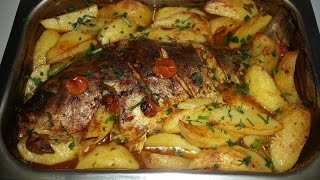 Peixe assado no forno pargo [upl. by Yvette]