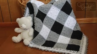 Easy Crochet Gingham Social Textures Baby Blanket [upl. by Yezdnil]