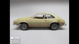 AMT 1977 Ford Pinto 125 Scale Model Kit Build Review and Weathering AMT1129 [upl. by Ginsburg]