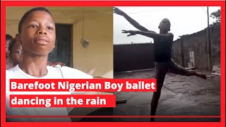 Barefoot Nigerian Boy ballet dancing in the rain [upl. by Bailey392]