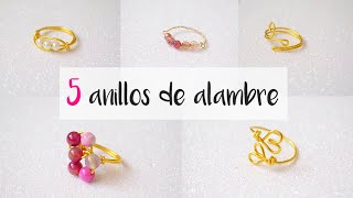 🤩 5 ANILLOS DE ALAMBRE fáciles 195 [upl. by Ulu369]