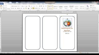 Creación de triptico en Word 2010 [upl. by Etnasa]